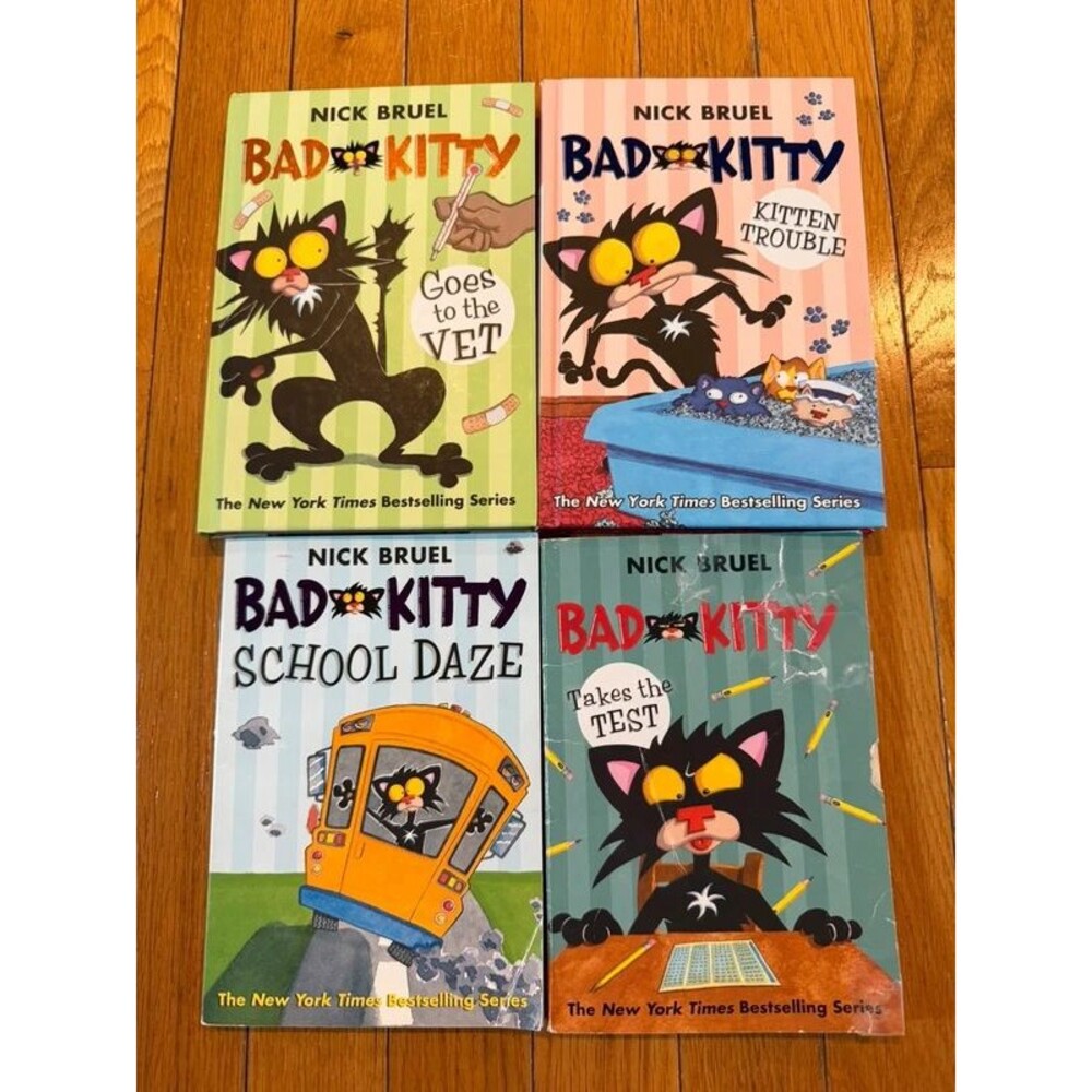 4 Bad Kitty Childrens Chapter Books Takes the Test Kitten Trouble School Daze